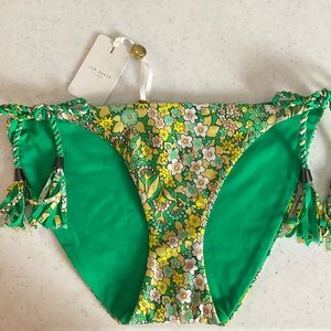 Ted Baker Leroni Side Tie Reversible Bikini Bottom Mid Green